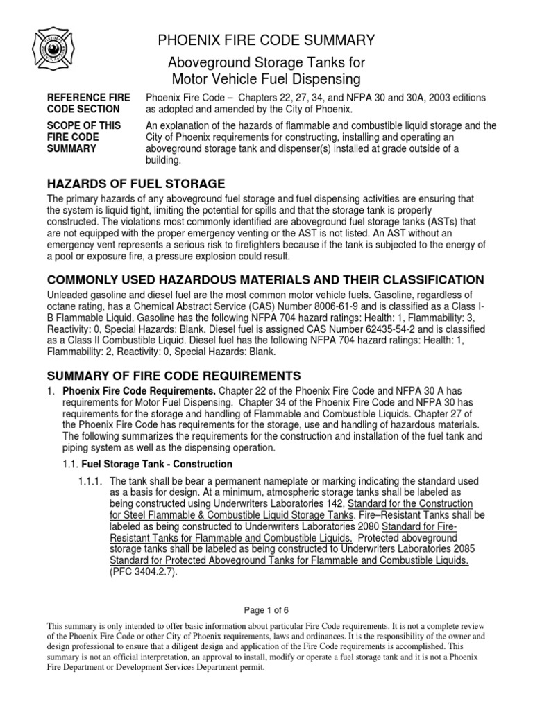 Diesel Fuel Dispenser Fire Code Overview | PDF | Fire Safety | Gasoline