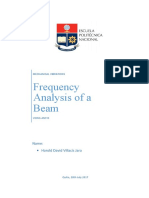 Frequency Analysis of A Beam: Name: Harold David Villacís Jara