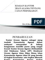 Kebijakan Kantor Kementerian Agama Tentang Pencacatan Pernikahan