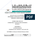 KULLIYYAH OF ENGINEERING MECHANICAL DEPARTMENT ANSYS ASSIGNMENT