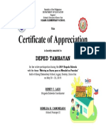 Certificate of Appreciation: Deped Tambayan