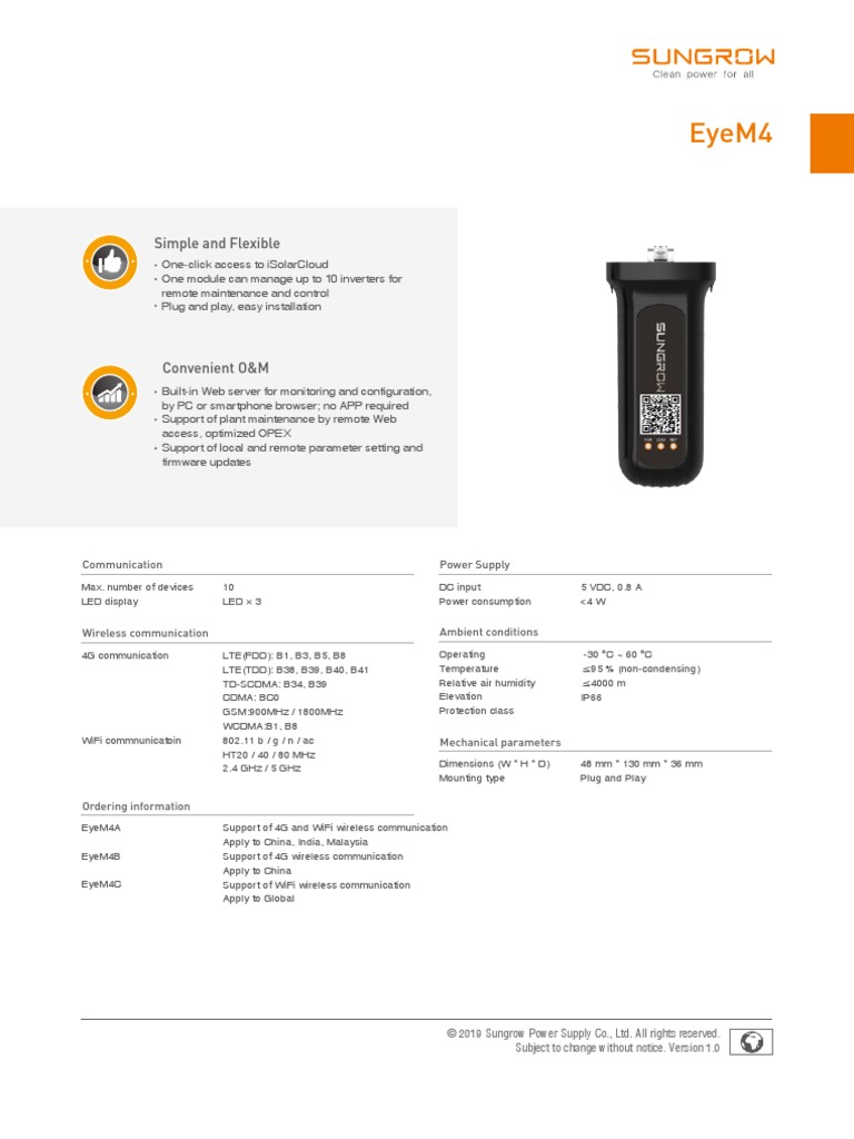 Monitoramento EyeM4 - Datasheet | PDF | Lte (Telecommunication) | Wi Fi