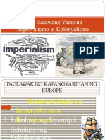 Ang Ikalawang Yugto NG Imperyalismo at Kolonyalismo