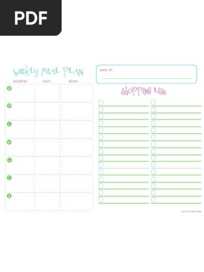 weekly meal planner