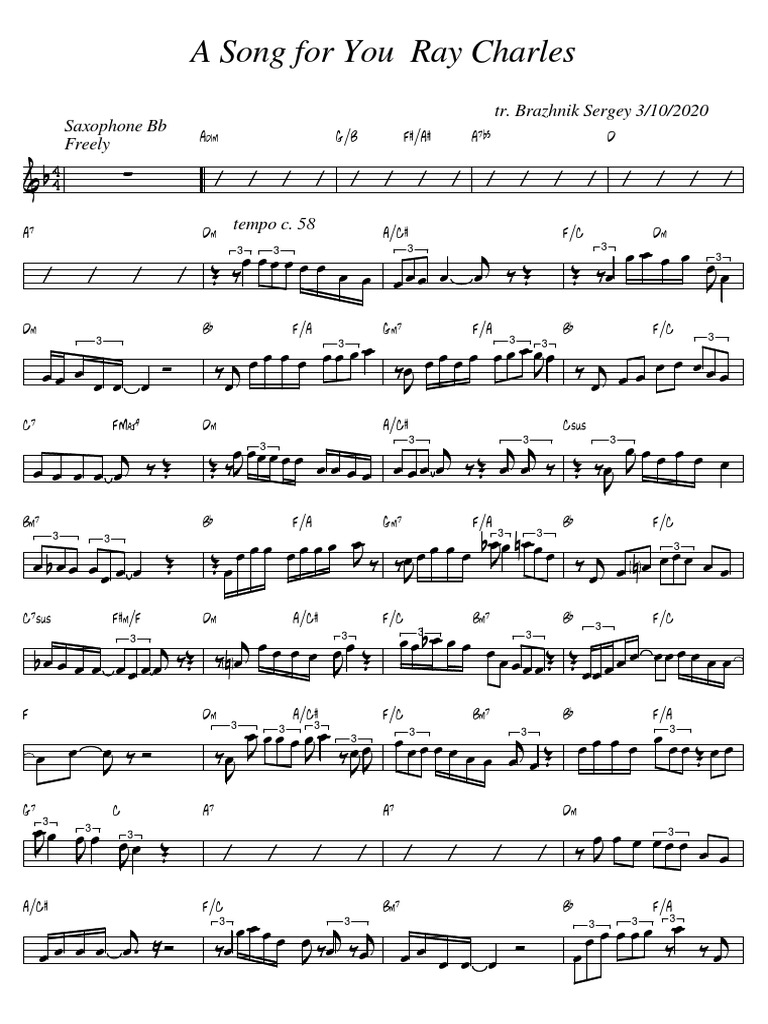 A Song For You Ray Charles BB PDF PDF