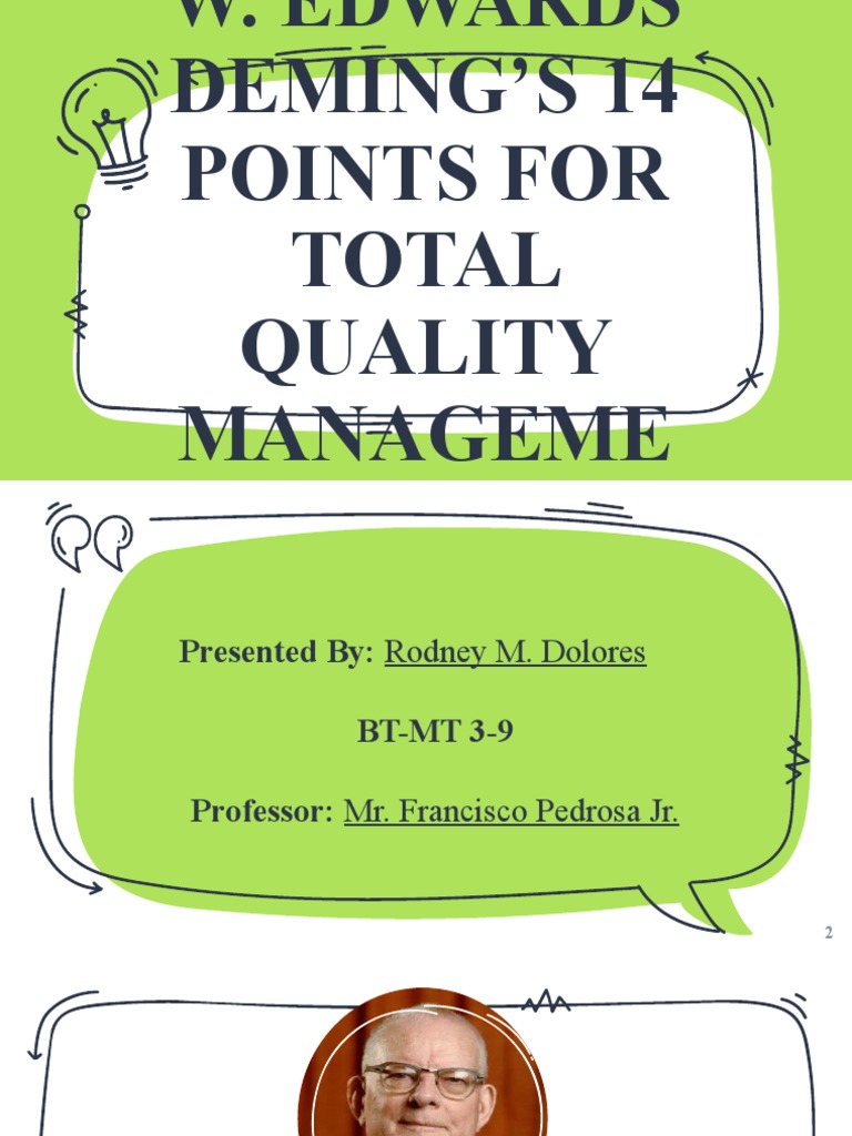 W. Edwards Deming's 14 Points | PDF | Quality Management ...