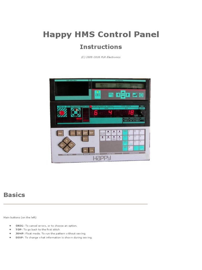 HMS Control Panel Operation Guide | PDF | Floppy Disk | Usb Flash Drive