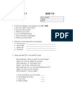 Touchstone 1 Quiz 1