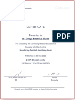 Certificate: Dr. Desya Beatriks Silaya