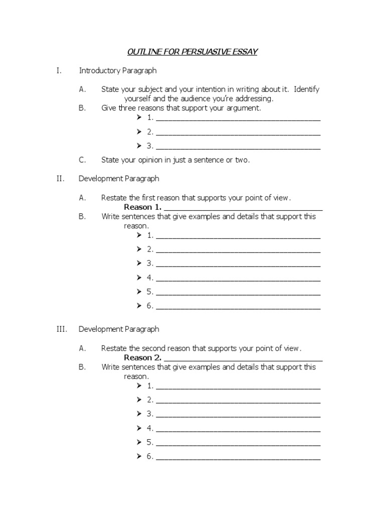 Blank Outline For Persuasive Speech PDF Reason Smoking