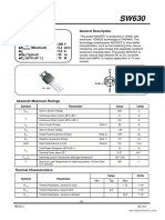 SAMWIN SW630 power MOSFET features and specifications