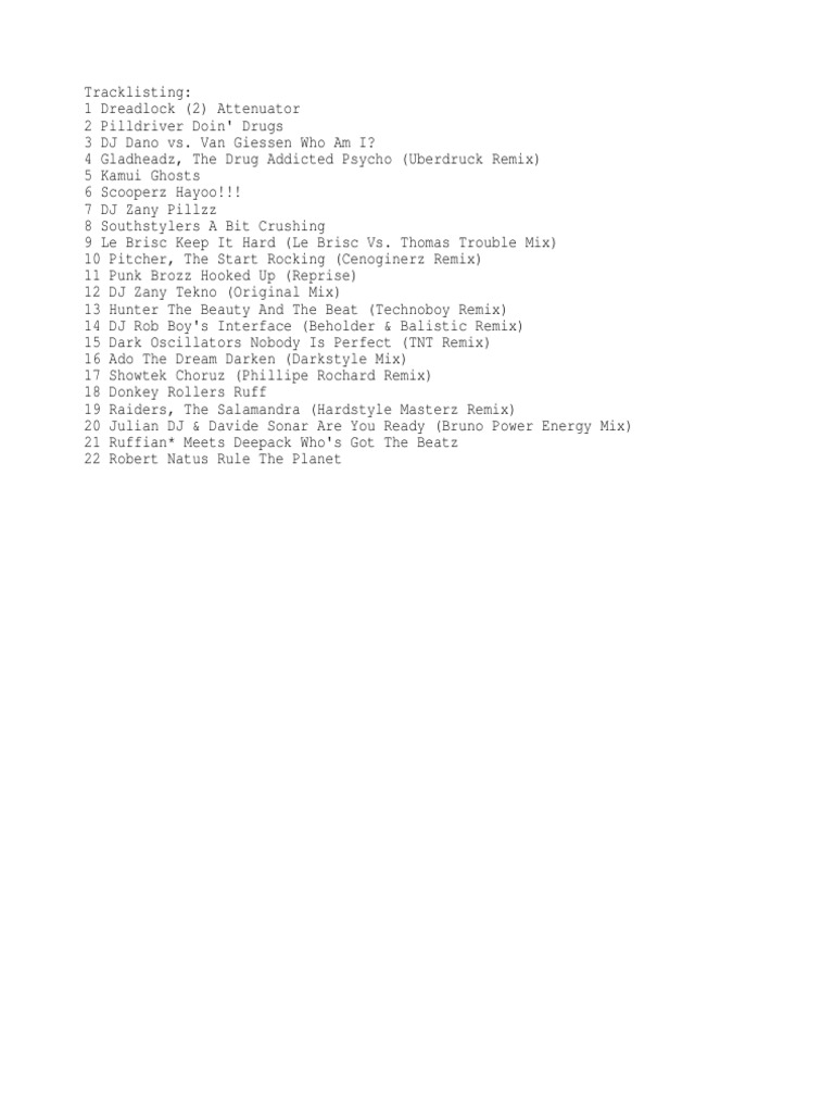Tracklist | PDF