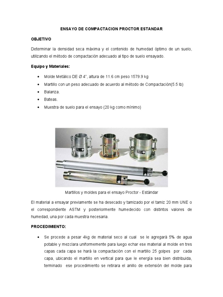 Ensayo de Compactación Proctor Modificado | PDF | Naturaleza | Science