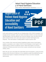 InfectionControl - Tips Importance of Patient Hand Hygiene Education and Accessibility of Hand Sanitizers