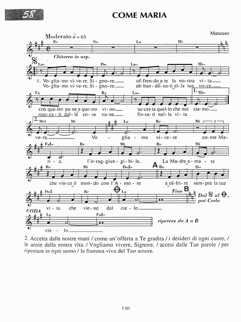 Come Maria Spartito PDF | PDF