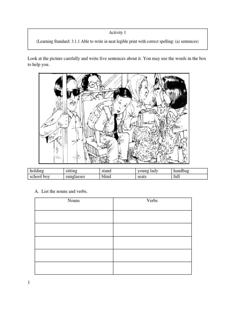 Look at The Picture Carefully and Write Five Sentences About It. You ...