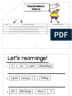 Y2 English module learning standards and achievement bands