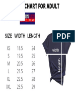Size Chart For Adult