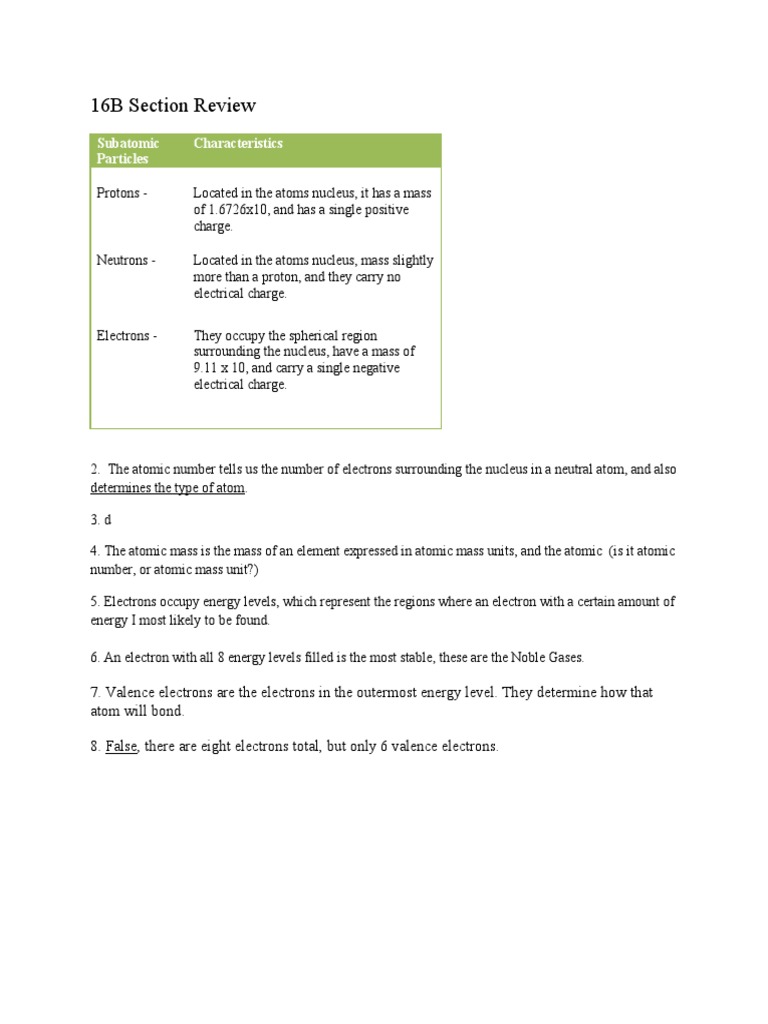 16B Section Review | PDF