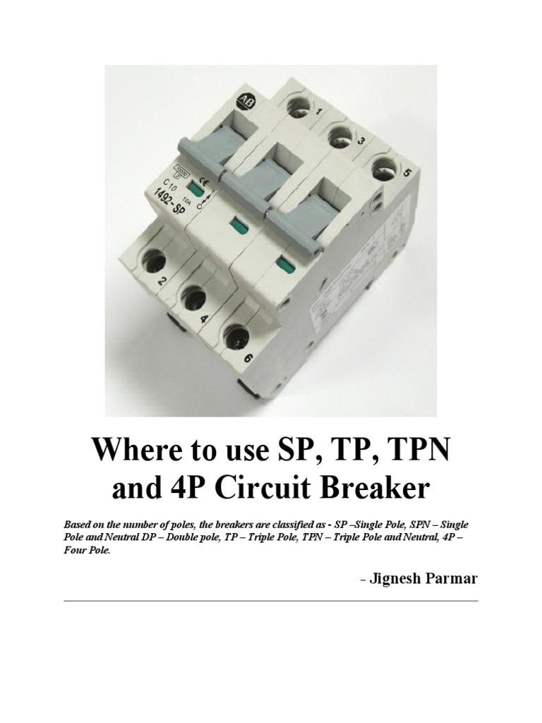 Where To Use Single Pole, Double Pole Breakers | PDF | Electrical