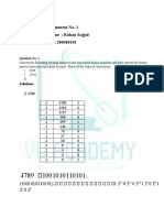 CS101 Assignment No. 1 Student Name: Rohan Sajjad Student ID: 200408438