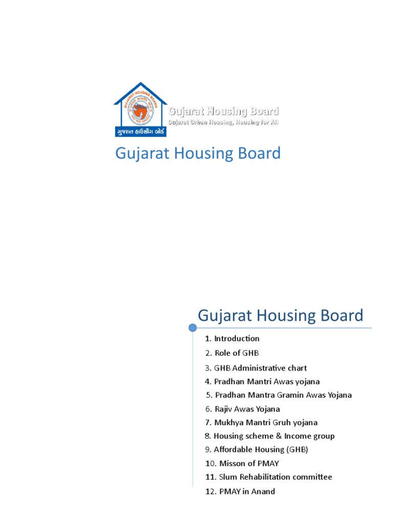 Gujarat Housing Board Overview and Schemes | PDF | Housing | Economies