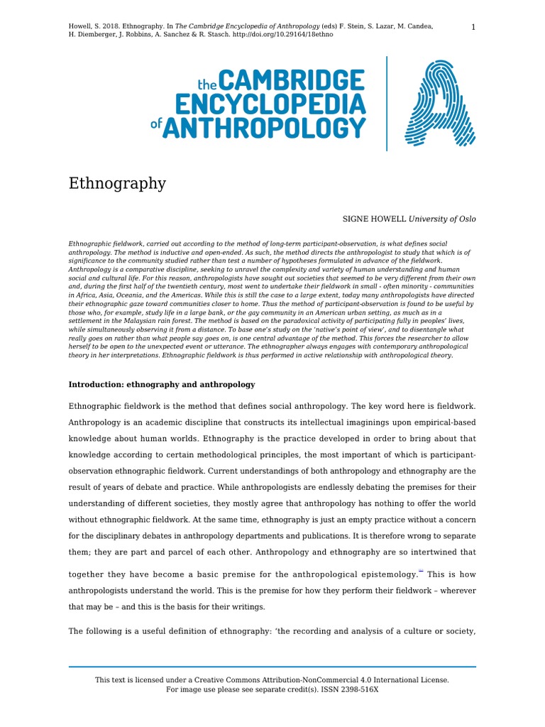 Signe - Howell 2018 Ethnography Cea | PDF | Ethnography | Anthropology