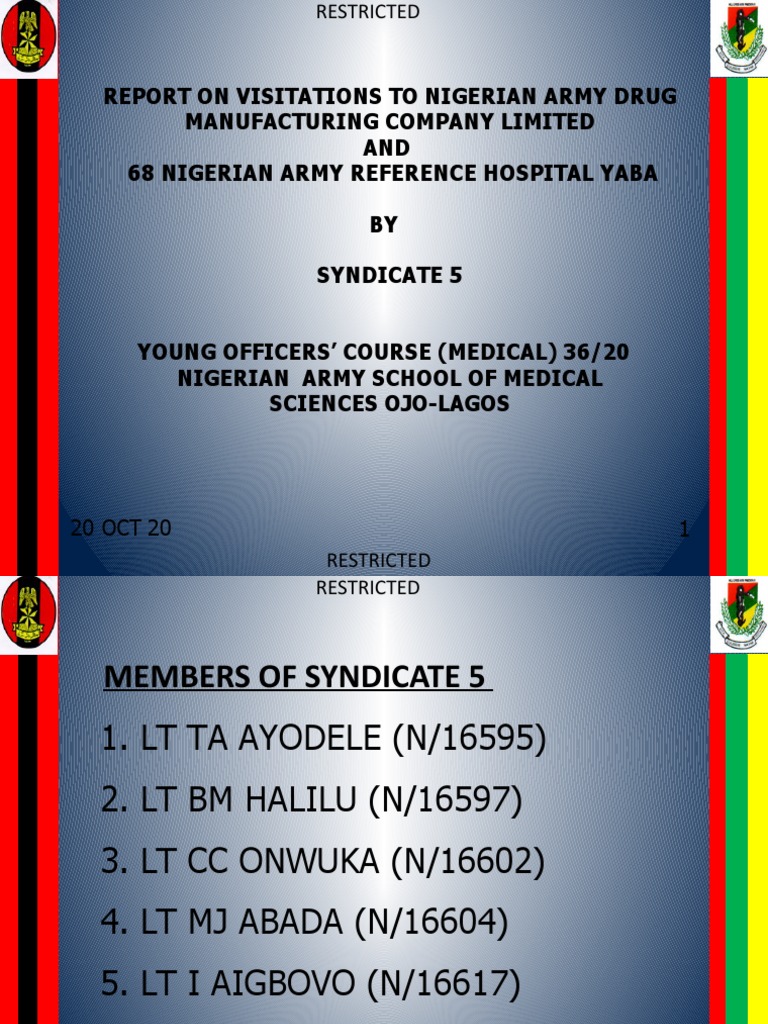 report-on-visitations-to-nigerian-army-drug-manufacturing-company