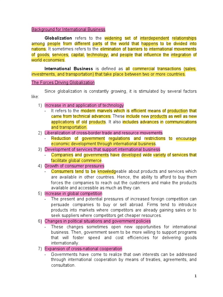 Understanding International Business Dynamics | PDF | Globalization ...