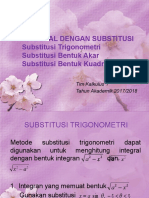 Pertemuan 11.1 - Teknik - Integrasi - (Substitusi, - Substitusi - Bentuk - Radikal - Ke - Bentuk - Trigonometri)