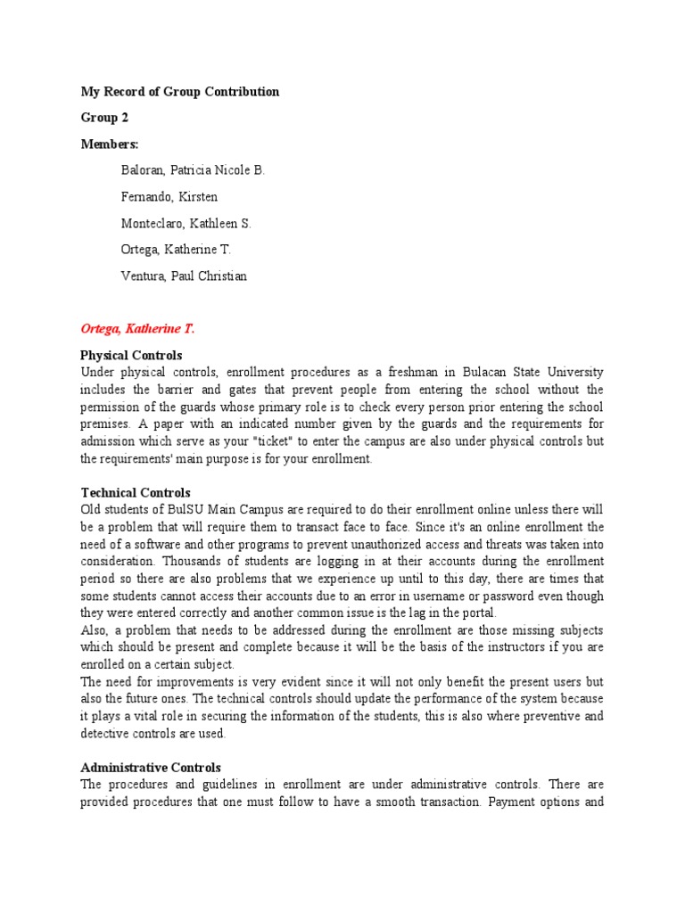 My Record of Group Contribution Group 2 Members:: Ortega, Katherine T ...