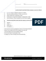 Entry Test: A Read The First Half of The Article (To Line 49) and Decide If These Statements Are True (T) or False (F)