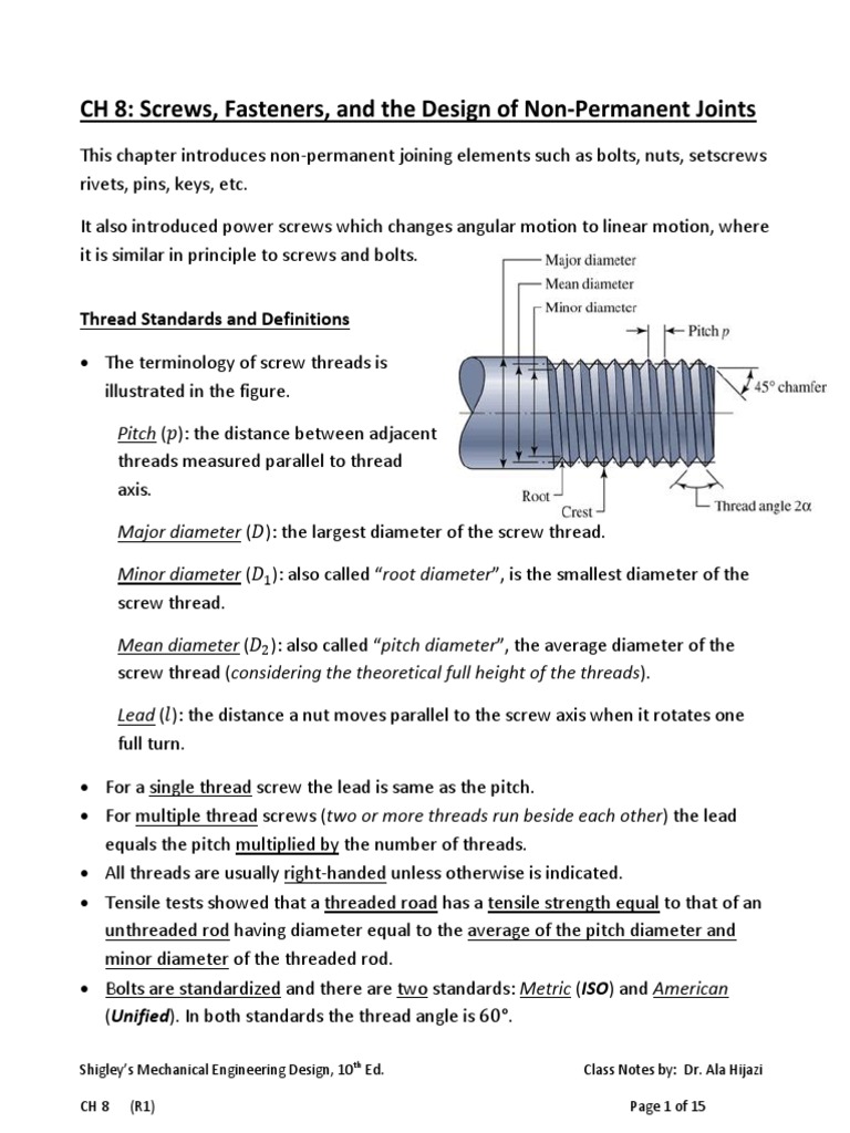 Power Screw Design and Calculations | PDF | Screw | Chemical Product ...
