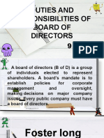 Duties and Responsibilities of Board of Directors: 9 Slides