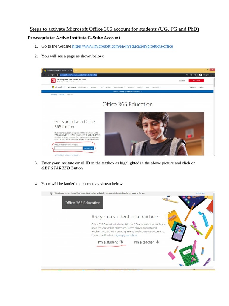 microsoft student account activation