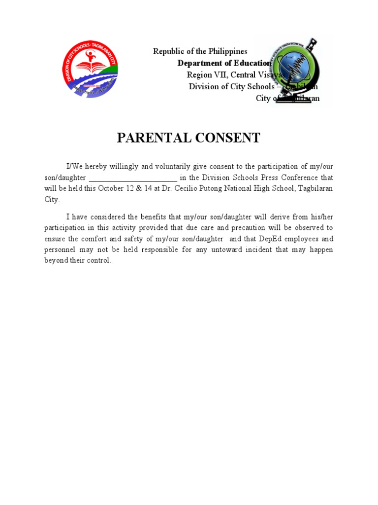 Parental Consent for Press Conference | PDF | Wellness
