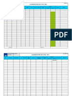 Calibration List Summary