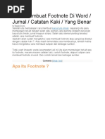 Panduan Lengkap Menulis Footnote | PDF