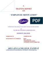 Employee Motivation": A Training Report ON