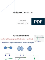 Surface Chemistry Lecture on Repulsive Interactions and Hydrogen Bonding