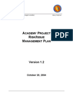 ITMA XII Risk Issue MGT Plan