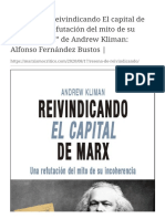 Reseña de “Reivindicando El capital de Marx. Una r+