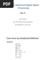 EE 831 Advanced Digital Signal Processing: Fall 2020 DR Adil Masood Siddiqui Dradil@mcs - Edu.pk