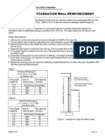 Foundation Wall Reinforcement: Table 1