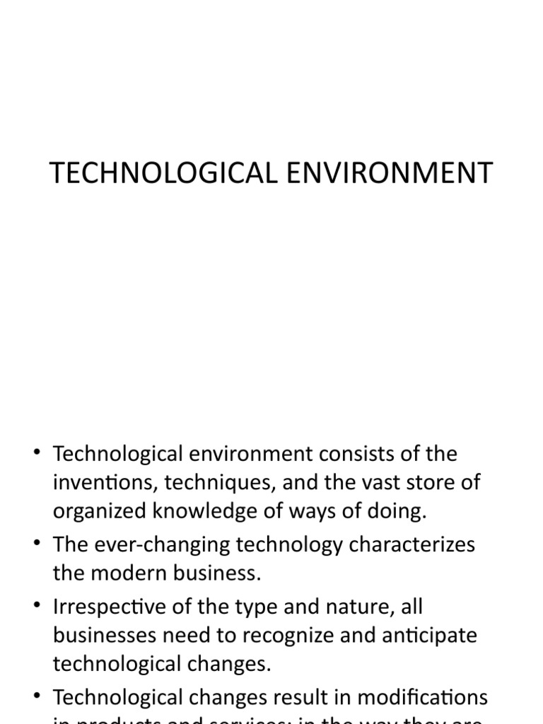 Technological Environment | PDF | Automation | Innovation