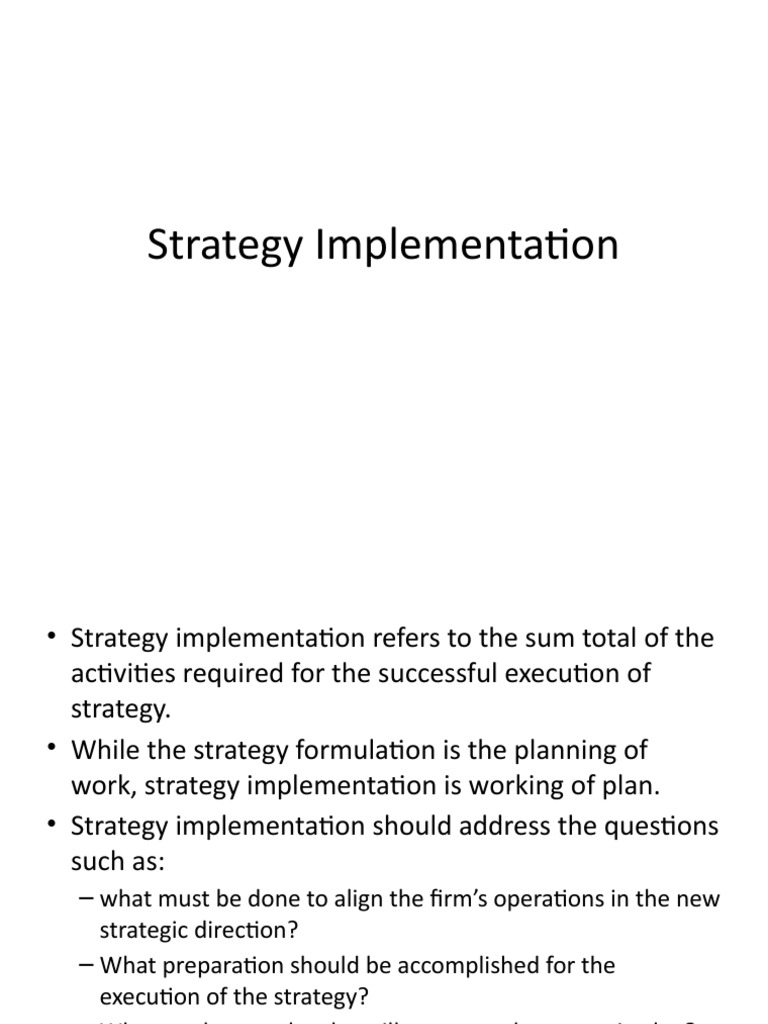 Strategy Implementation | PDF | Strategic Management | System