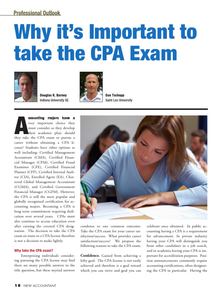 Why It's Important To Take The CPA Exam Professional Outlook