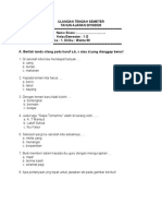 Soal Ulangan Tengah Semeter Tema 1 (SD Kelas 1)