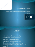 Introduction to Entrepreneurship and Small Firms