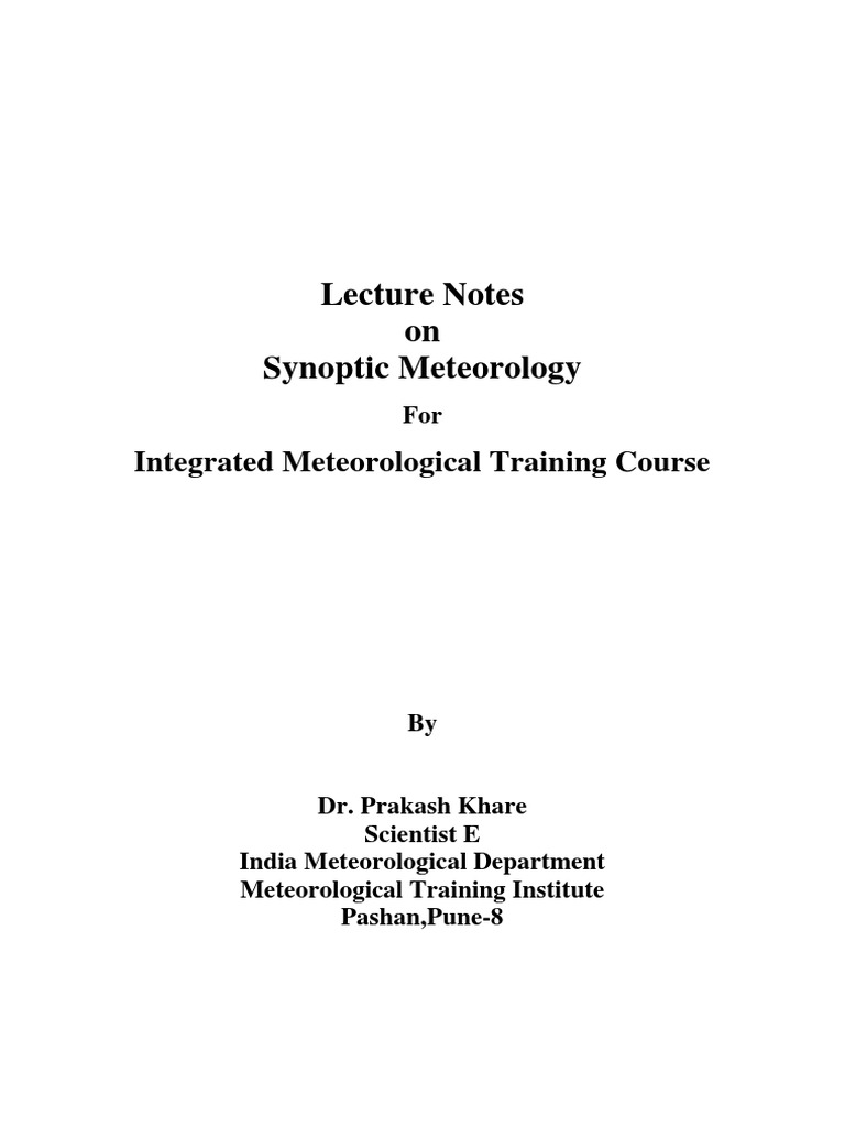 Synoptic Meteorology Lecture Notes | PDF | Trough (Meteorology ...